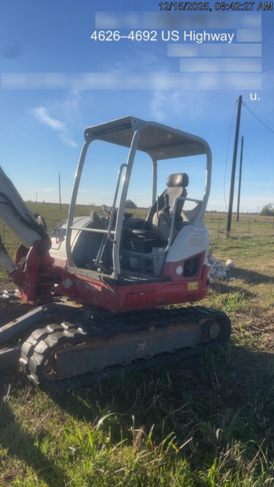 2019 Takeuchi TB260 Canopy w/Rubber Tracks, Auxiliary Hydraulics, Standard Blade, Manual QC