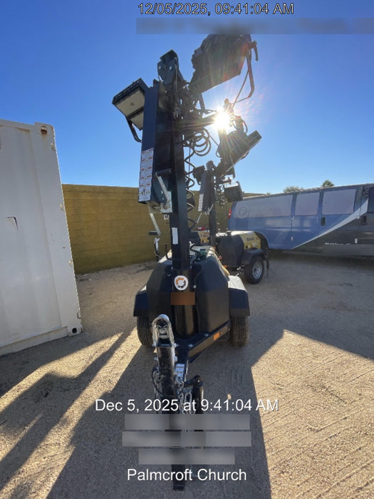 2022 Allmand NLV3GR (4) LED Light Fixture 350W, 23' Vertical Mast, 3kW Prime, Towable, ES Decals, T3