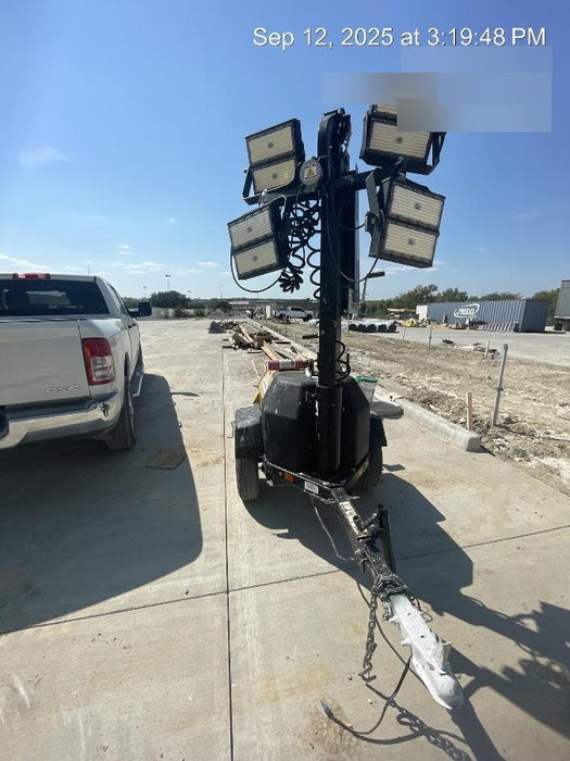 2022 Allmand NLV3GR (4) LED Light Fixture 350W, 23' Vertical Mast, 3kW Prime, Towable, ES Decals, T3