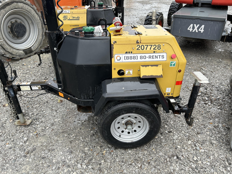 2022 Allmand NLV3GR (4) LED Light Fixture 350W, 23' Vertical Mast, 3kW Prime, Towable, Deep Sea L401, Leveling Jacks, Yanmar T4F 5.8hp