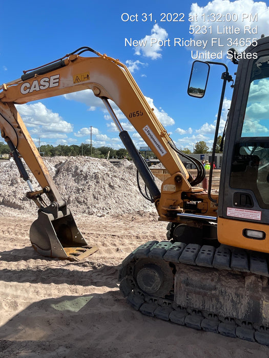 2015 Case CX80C CLOSED CAB, A/C, RUBBER TRACKS PADS, 7'-2" ARM