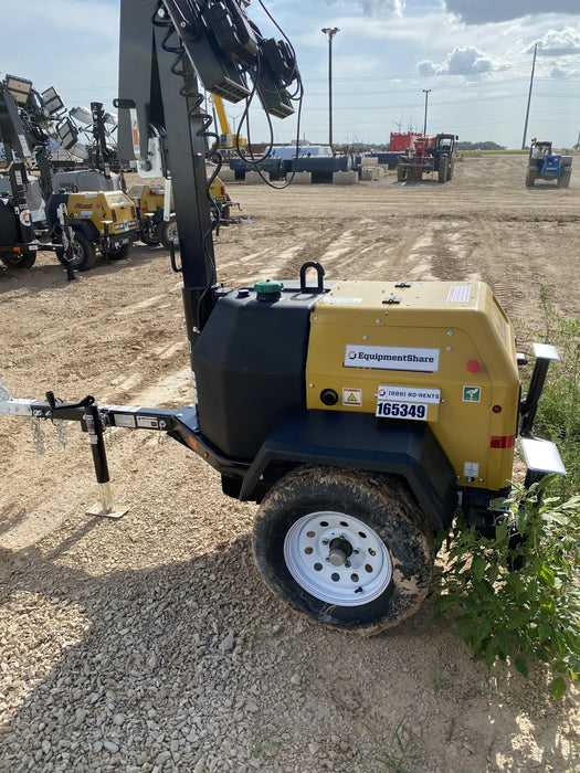 2021 Allmand NLV3GR (4) LED Light Fixture 350W, 23' Vertical Mast, 3kW Prime, Towable, Deep Sea L401, Leveling Jacks, Yanmar T4F 5.8hp