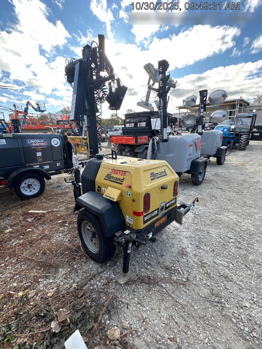 2022 Allmand NLV3GR (4) LED Light Fixture 350W, 23' Vertical Mast, 3kW Prime, Towable, ES Decals, T3