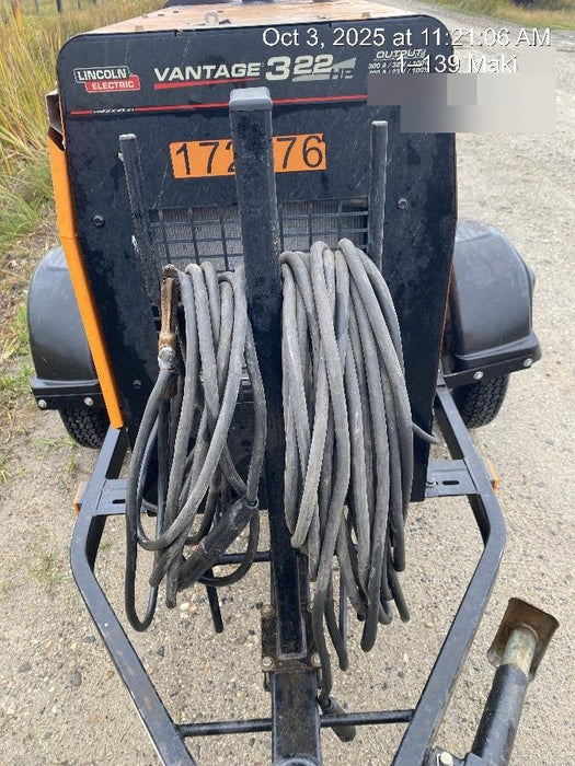 2021 Lincoln Electric Vantage 322 Vantage 322 Ready Pak 3 w/ Decals, ORANGE (includes trailer, cable rack, fender light kit) NO Telematics