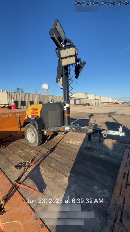 2022 Allmand NLV3GR (4) LED Light Fixture 350W, 23' Vertical Mast, 3kW Prime, Towable, Deep Sea L401, Leveling Jacks, Yanmar T4F 5.8hp