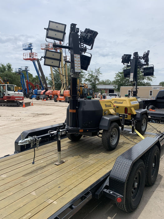 2022 Allmand NLV3GR (4) LED Light Fixture 350W, 23' Vertical Mast, 3kW Prime, Towable, Deep Sea L401, Leveling Jacks, Yanmar T4F 5.8hp