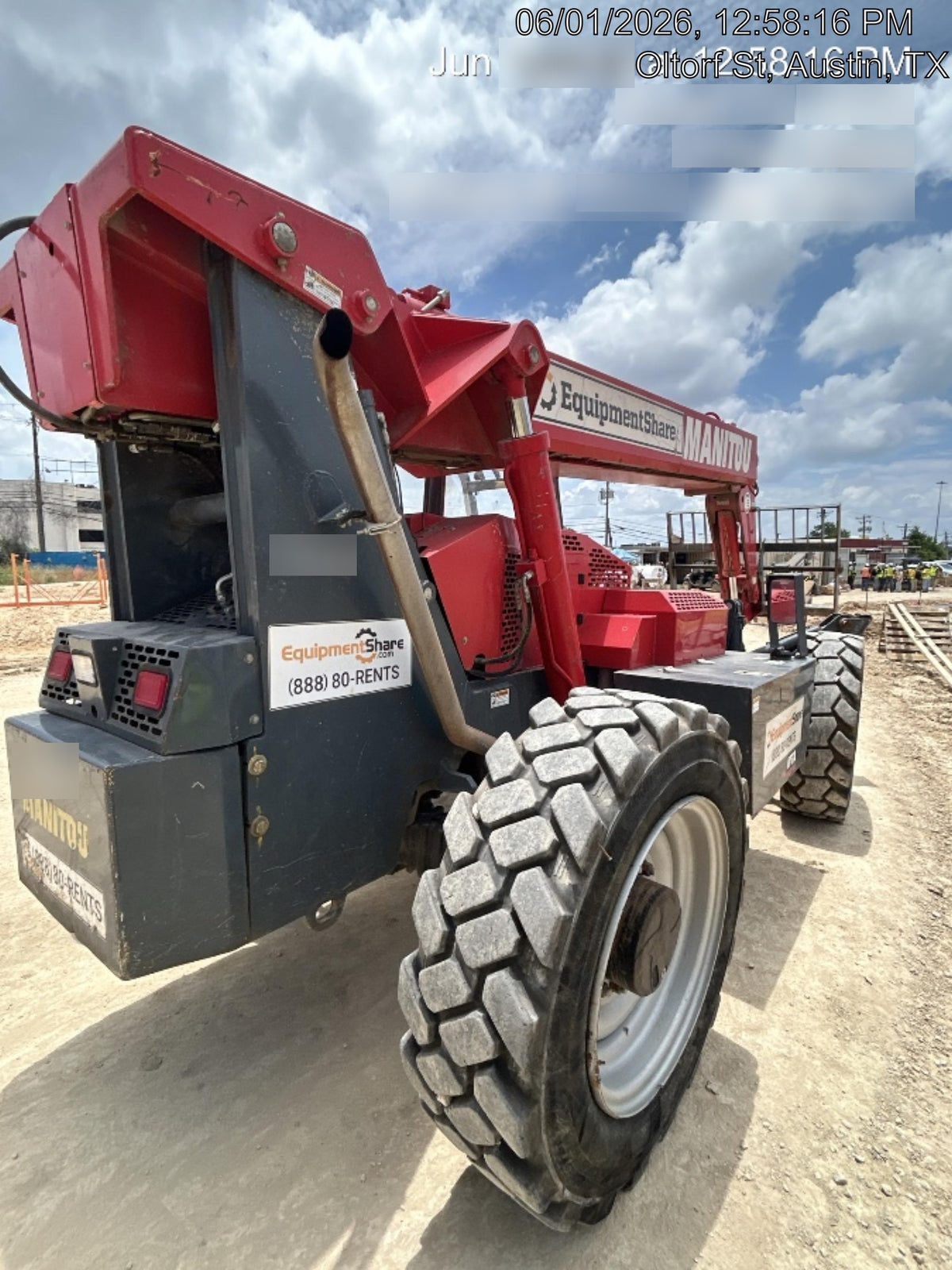 2018 Manitou MTA10055 MTA10055 - 74 HP T4, Canopy, Worklights/Strobe, Beacon, 66" Carriage, 60" Forks, Solid Tires, Lift Hook, Aux Hydraulics