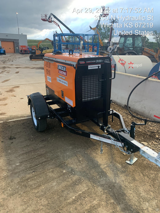 2021 Lincoln Electric Vantage 322 Vantage 322 Ready Pak 3 w/ Decals, ORANGE (includes trailer, cable rack, fender light kit) NO Telematics