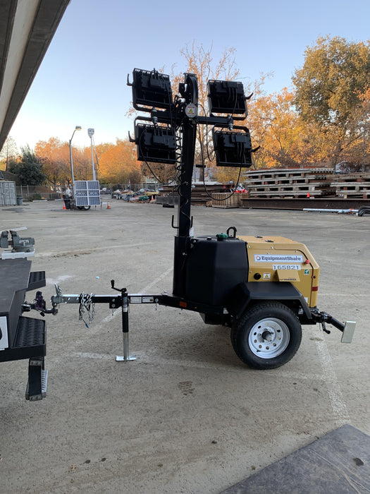 2021 Allmand NLV3GR (4) LED Light Fixture 350W, 23' Vertical Mast, 3kW Prime, Towable, Deep Sea L401, Leveling Jacks, Yanmar T4F 5.8hp