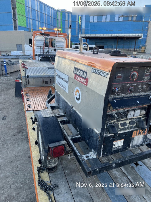 2019 Lincoln Electric Vantage 322 Ready-Pak 3, Two Wheel Trailer, Fender and Light Kit, Cable Rack