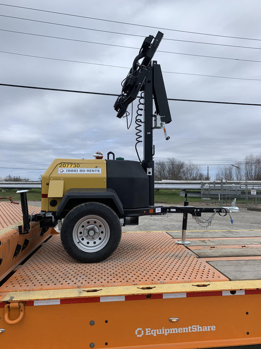 2022 Allmand NLV3GR (4) LED Light Fixture 350W, 23' Vertical Mast, 3kW Prime, Towable, Deep Sea L401, Leveling Jacks, Yanmar T4F 5.8hp