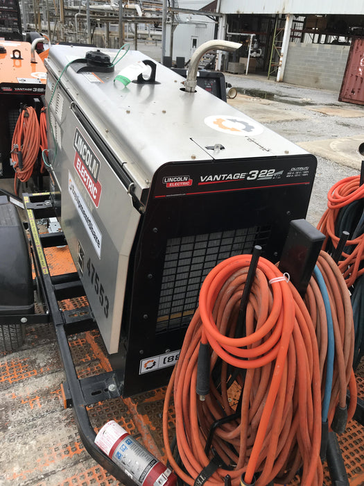 2019 Lincoln Electric Vantage 322 Ready-Pak 3, Two Wheel Trailer, Fender and Light Kit, Cable Rack