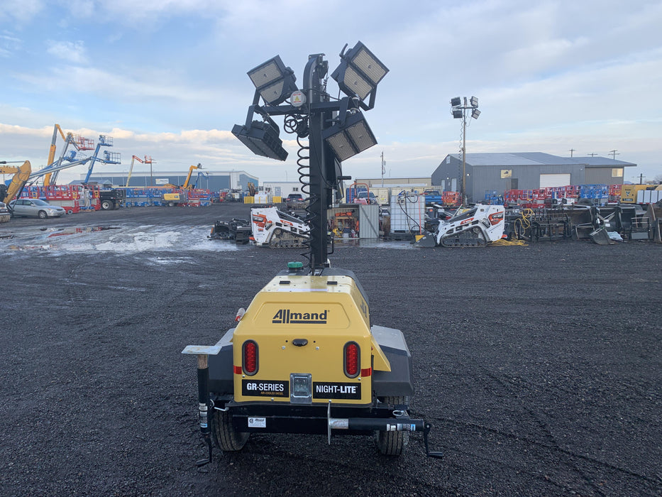 2020 Allmand NLV3GR (4) LED Light Fixture 350W, 23' Vertical Mast, 3kW Prime, Towable, Deep Sea L401, Leveling Jacks, Yanmar T4F 5.8hp