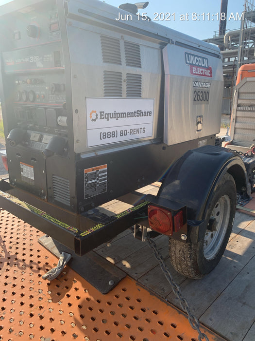 2019 Lincoln Electric Vantage 322 Lincoln Vantage 322 Welder w/Trailer, Light Kit, Cable Rack