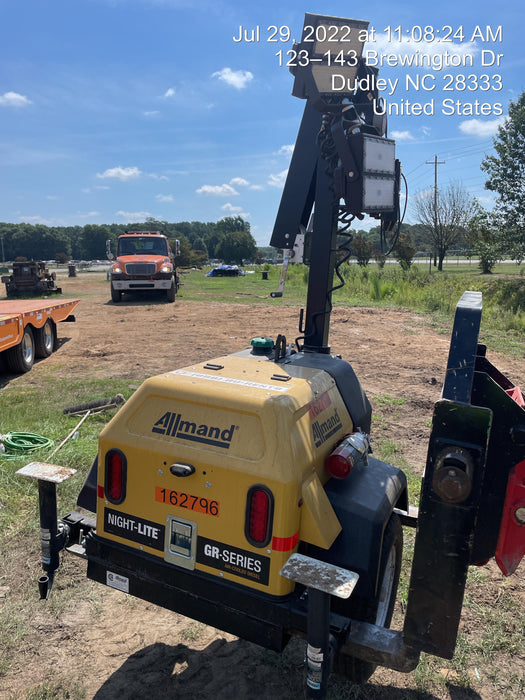 2021 Allmand NLV3GR (4) LED Light Fixture 350W, 23' Vertical Mast, 3kW Prime, Towable, Deep Sea L401, Leveling Jacks, Yanmar T4F 5.8hp