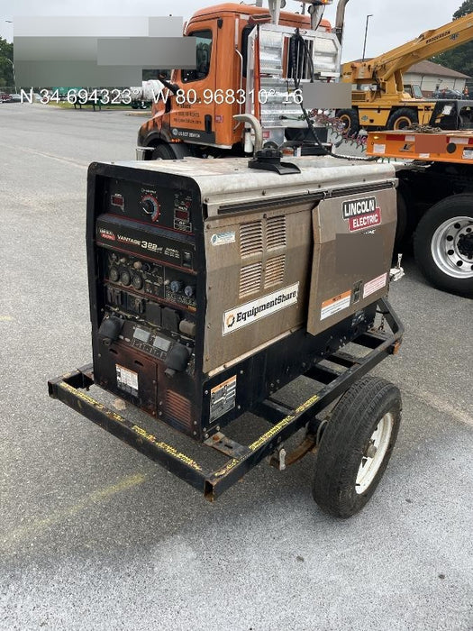 2019 Lincoln Electric Vantage 322 Welder Ready-Pak 3, Two wheel trailer, Fender and Light kit, Cable Rack