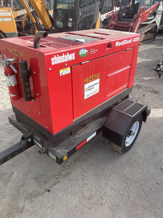 2022 Shindaiwa DGW400MDL Kubota D902 Engine, 23 HP, Dual Op Welder, Wire, Arc, Droop Stick, Tig, and CC Stick Functionality, Simulphase, 3 Phase and 1 Phase Gen Output, Single Axle NB Trlr, Slr Trckl Chrg 12V 12W, Fire Ext