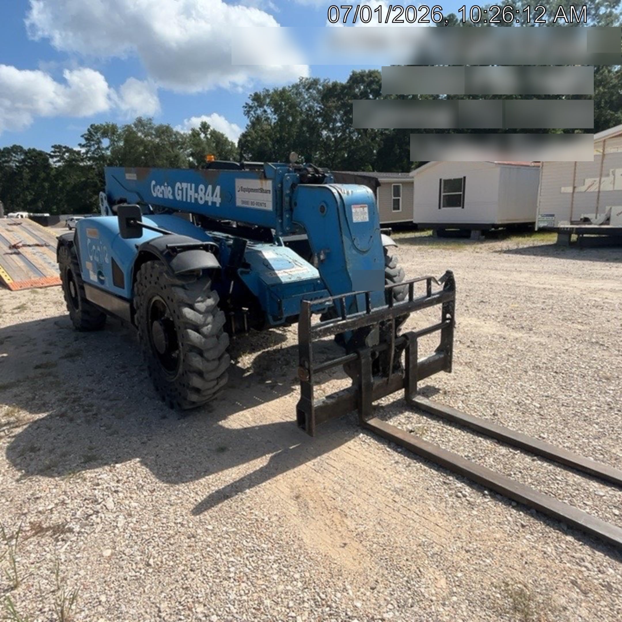 2018 Genie GTH-844 Genie GTH-844 w/ROPS, Work Lights, Solid Tires, RH Cab Mesh, Beacon, 60" Carriage and Forks