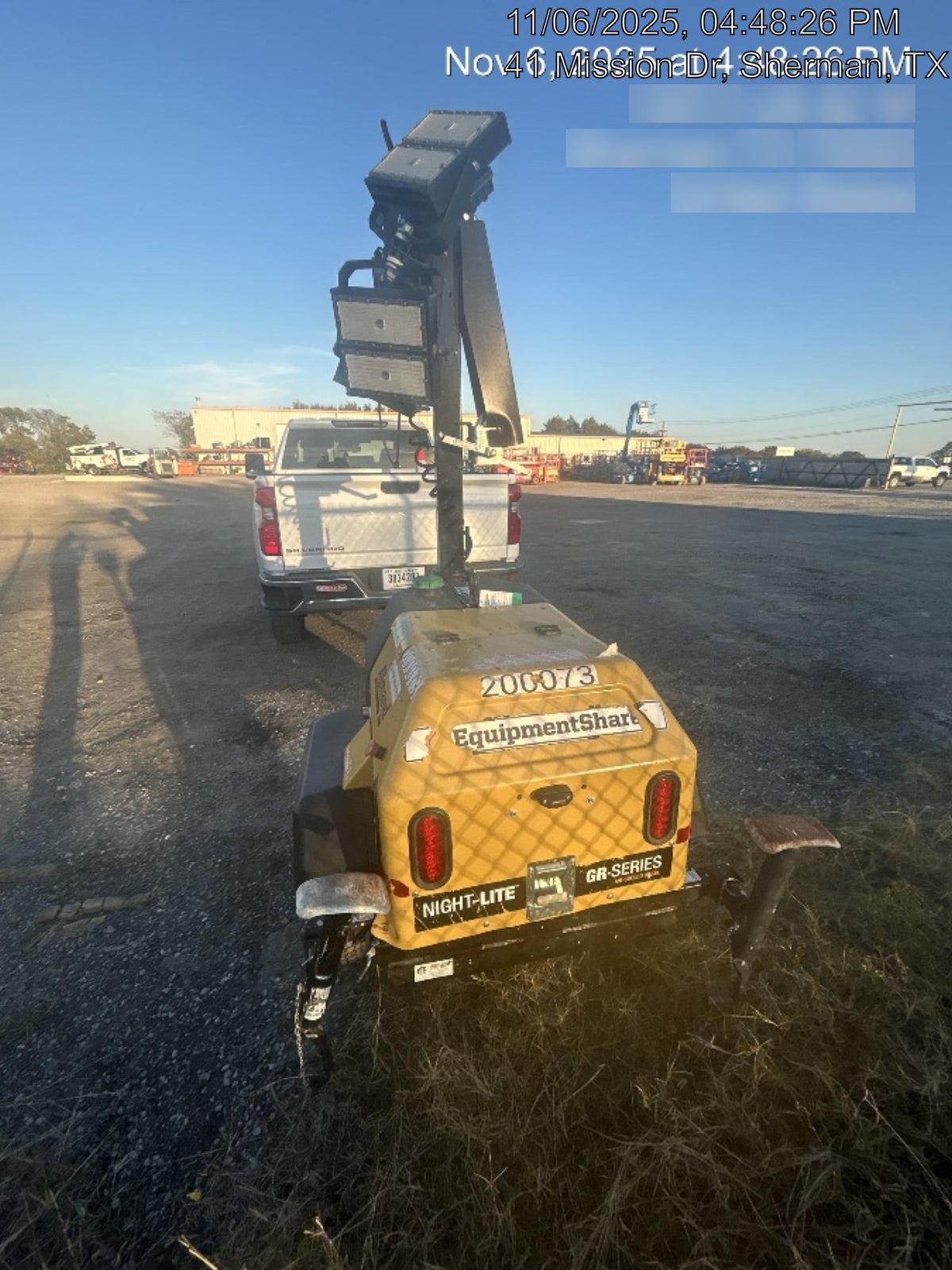 2022 Allmand NLV3GR (4) LED Light Fixture 350W, 23' Vertical Mast, 3kW Prime, Towable, Deep Sea L401, Leveling Jacks, Yanmar T4F 5.8hp