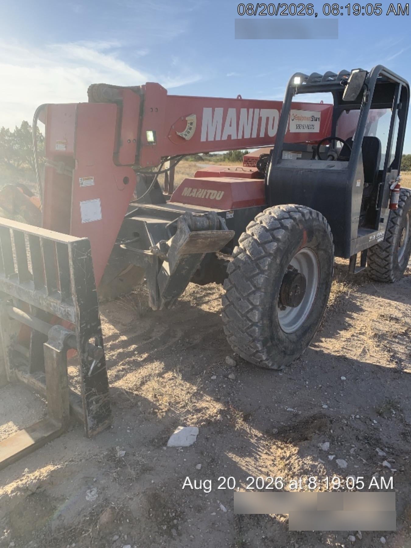 2018 Manitou 12042 Manitou MTA 12042 w/Open ROPS, Work Lights/Strobe, Aux Hyd, Solid Tires, Lift Hook, 66" Carriage, 72" Forks, Outriggers