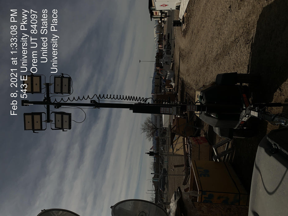 Allmand NLV3GR (4) LED Light Fixture 350W, 23' Vertical Mast, 3kW Prime, Towable, Deep Sea L401, Leveling Jacks, Yanmar T4F 5.8hp