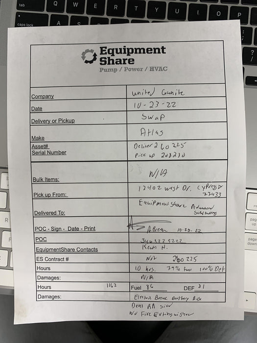 2022 ATLAS COPCO XAS 900