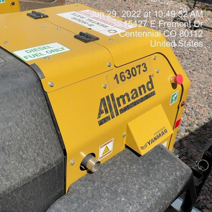 2021 Allmand NLV3GR (4) LED Light Fixture 350W, 23' Vertical Mast, 3kW Prime, Towable, Deep Sea L401, Leveling Jacks, Yanmar T4F 5.8hp