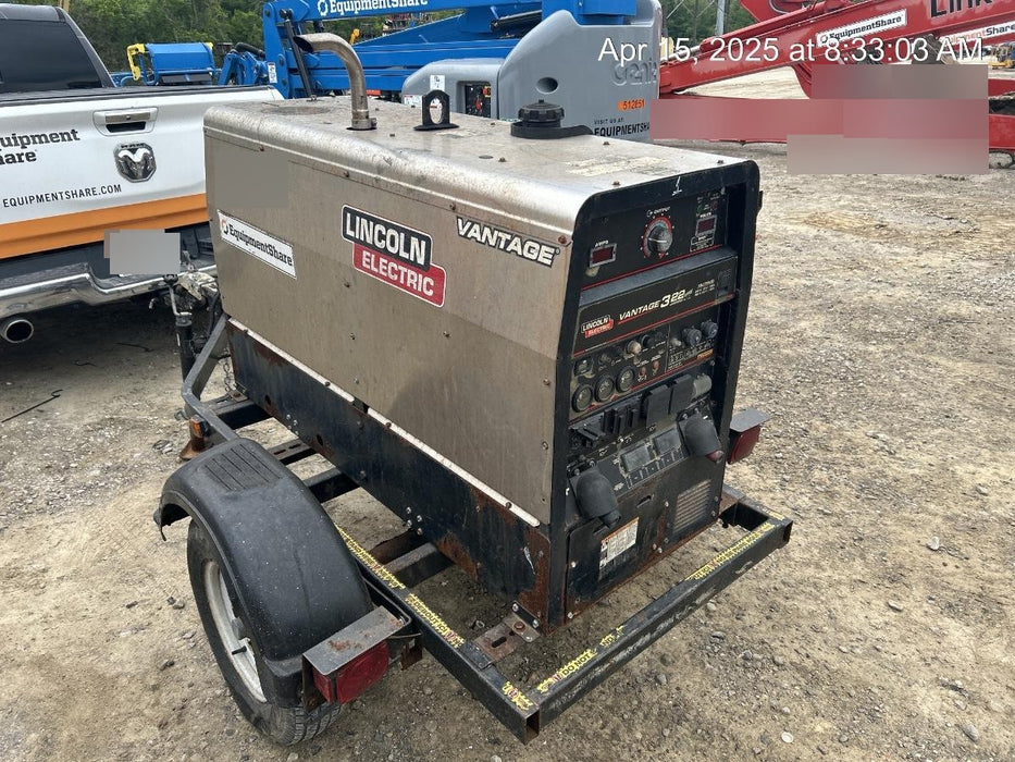 2019 Lincoln Electric Vantage 322 Lincoln Vantage 322 Welder w/Trailer, Light Kit, Cable Rack
