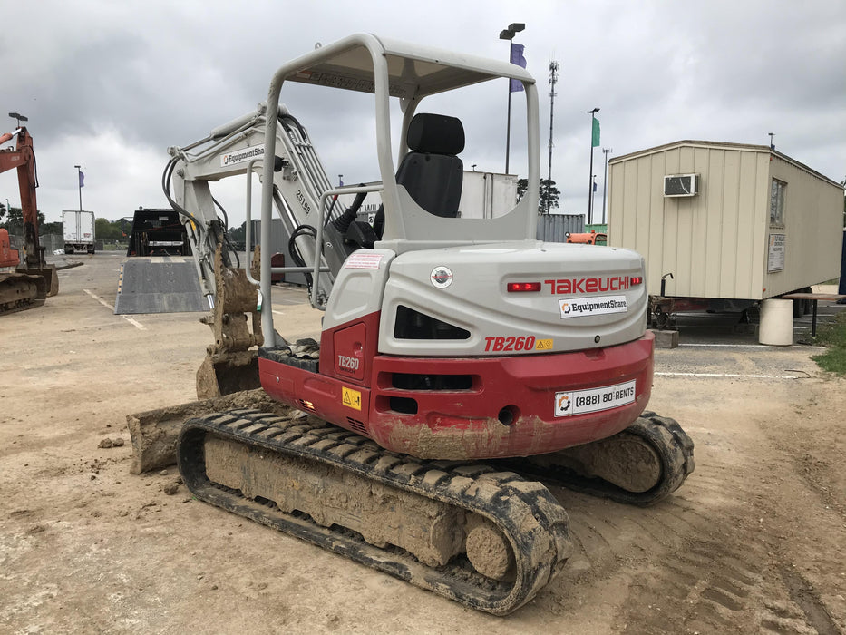 2019 Takeuchi TB260 Canopy w/Rubber Tracks, Auxiliary Hydraulics, Standard Blade, Manual QC