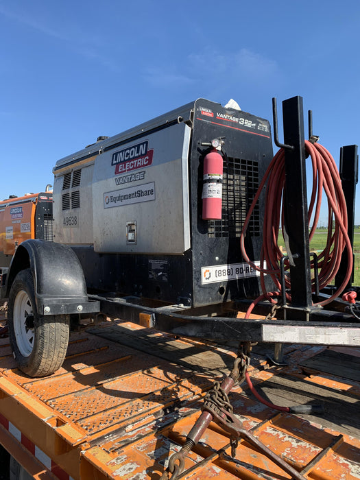 2019 Lincoln Electric Vantage 322 Ready-Pak 3, Two Wheel Trailer, Fender and Light Kit, Cable Rack