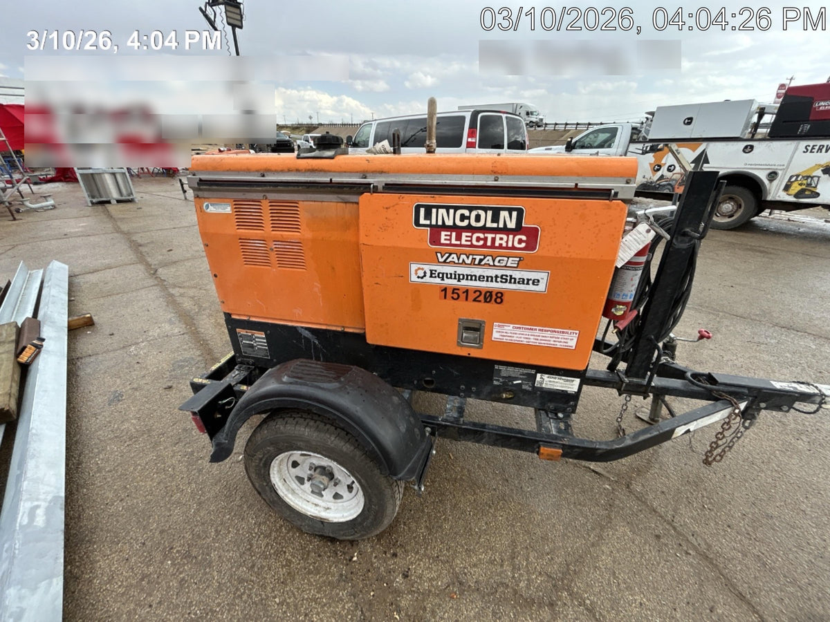 2021 Lincoln Electric Vantage 322 Vantage 322 Ready Pak 3 w/ Telematics & Decals, ORANGE (includes trailer, cable rack, fender light kit)