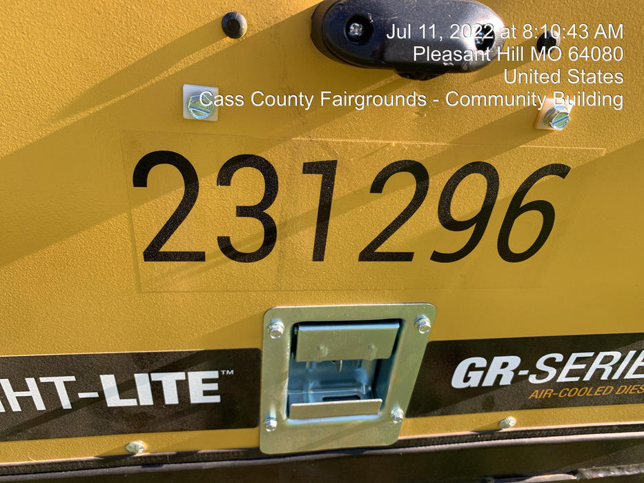 2022 Allmand NLV3GR (4) LED Light Fixture 350W, 23' Vertical Mast, 3kW Prime, Towable, Deep Sea L401, Leveling Jacks, Yanmar T4F 5.8hp