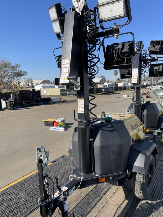 2021 Allmand NLV3GR (4) LED Light Fixture 350W, 23' Vertical Mast, 3kW Prime, Towable, Deep Sea L401, Leveling Jacks, Yanmar T4F 5.8hp