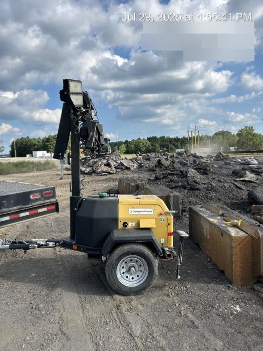 2022 Allmand NLV3GR (4) LED Light Fixture 350W, 23' Vertical Mast, 3kW Prime, Towable, Deep Sea L401, Leveling Jacks, Yanmar T4F 5.8hp