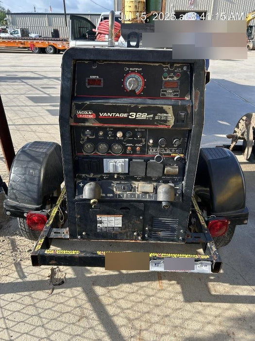 2019 Lincoln Electric Vantage 322 Welder Ready-Pak 3, Two wheel trailer, Fender and Light kit, Cable Rack