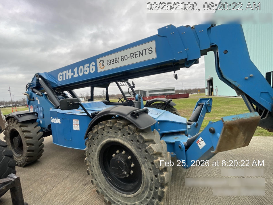 2019 Genie GTH-1056 Canopy, Solid RT Tires, LED Work Lights, Beacon 60" QA Carriage, 60" Forks