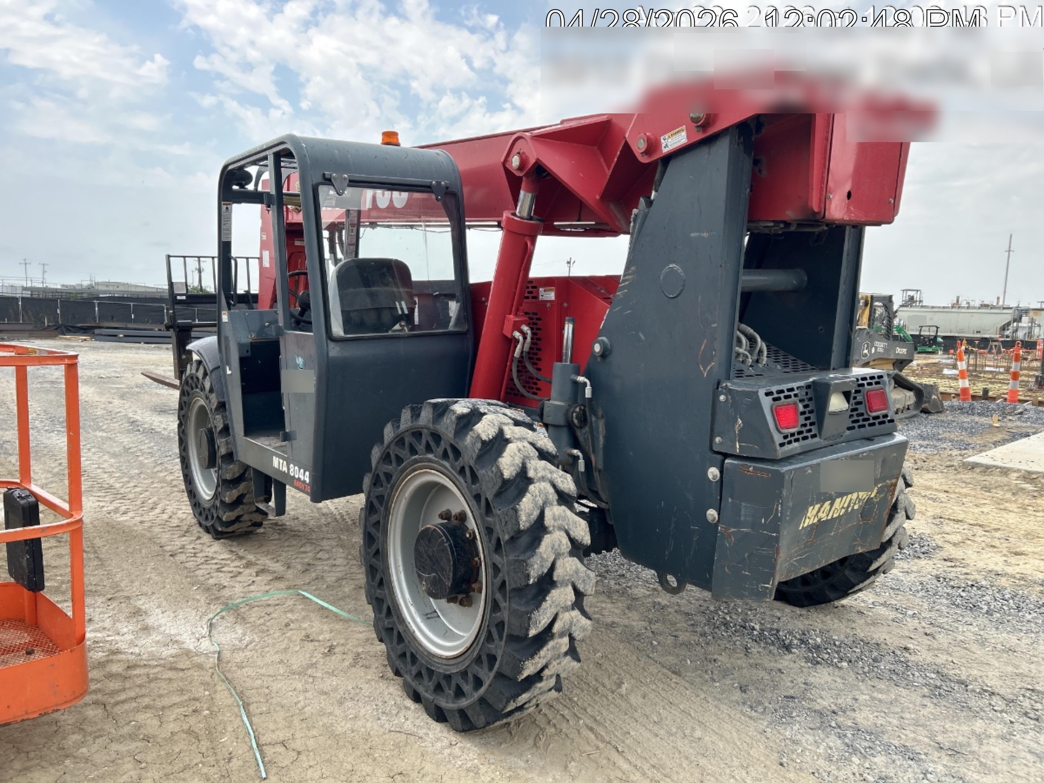 2019 Manitou MTA8044 MTA 8044 - 74 HP T4, Canopy, Worklights/Strobe, Beacon, 66" Carriage, 48" Forks, Solid Tires, Lift Hook, Aux Hydraulics