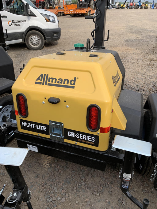 2021 Allmand NLV3GR (4) LED Light Fixture 350W, 23' Vertical Mast, 3kW Prime, Towable, Deep Sea L401, Leveling Jacks, Yanmar T4F 5.8hp