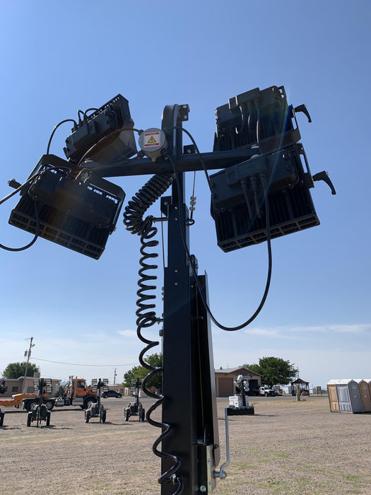 2022 Allmand NLV3GR (4) LED Light Fixture 350W, 23' Vertical Mast, 3kW Prime, Towable, ES Decals, T3