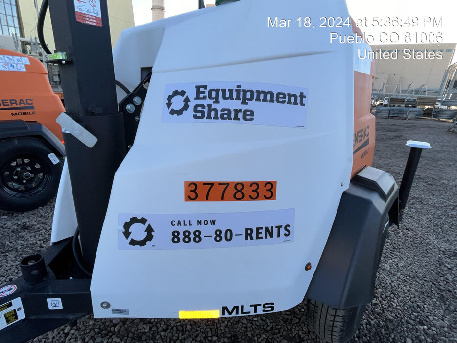 2023 Generac MLT2 Diesel, Flex Switch 120V Input, Powerzone Controller, 
(4) 320W LED Lights, 4kW Generator, 39.9 Gal Fuel Tank, 2" Ball, T3