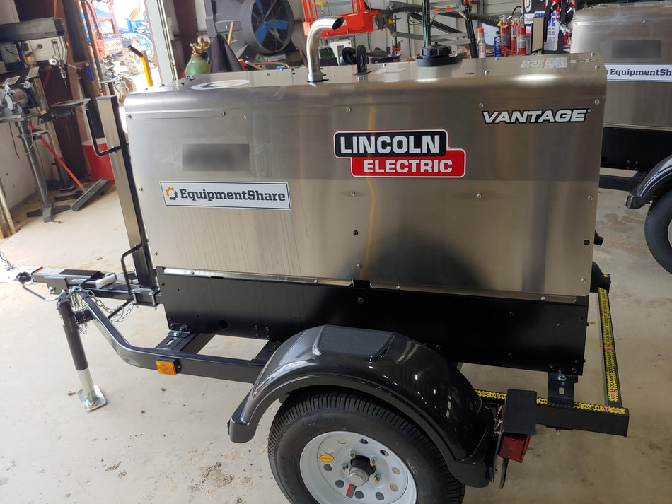 2019 Lincoln Electric Vantage 322 Ready-Pak 3, Two Wheel Trailer, Fender and Light Kit, Cable Rack