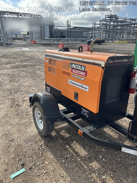 2021 Lincoln Electric Vantage 322 Vantage 322 Ready Pak 3 w/ Decals, ORANGE (includes trailer, cable rack, fender light kit) NO Telematics