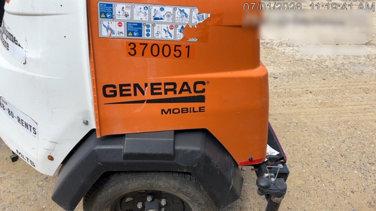 2023 Generac MLT2 Diesel, Flex Switch 120V Input, Powerzone Controller, 
(4) 320W LED Lights, 4kW Generator, 39.9 Gal Fuel Tank, 2" Ball, T3