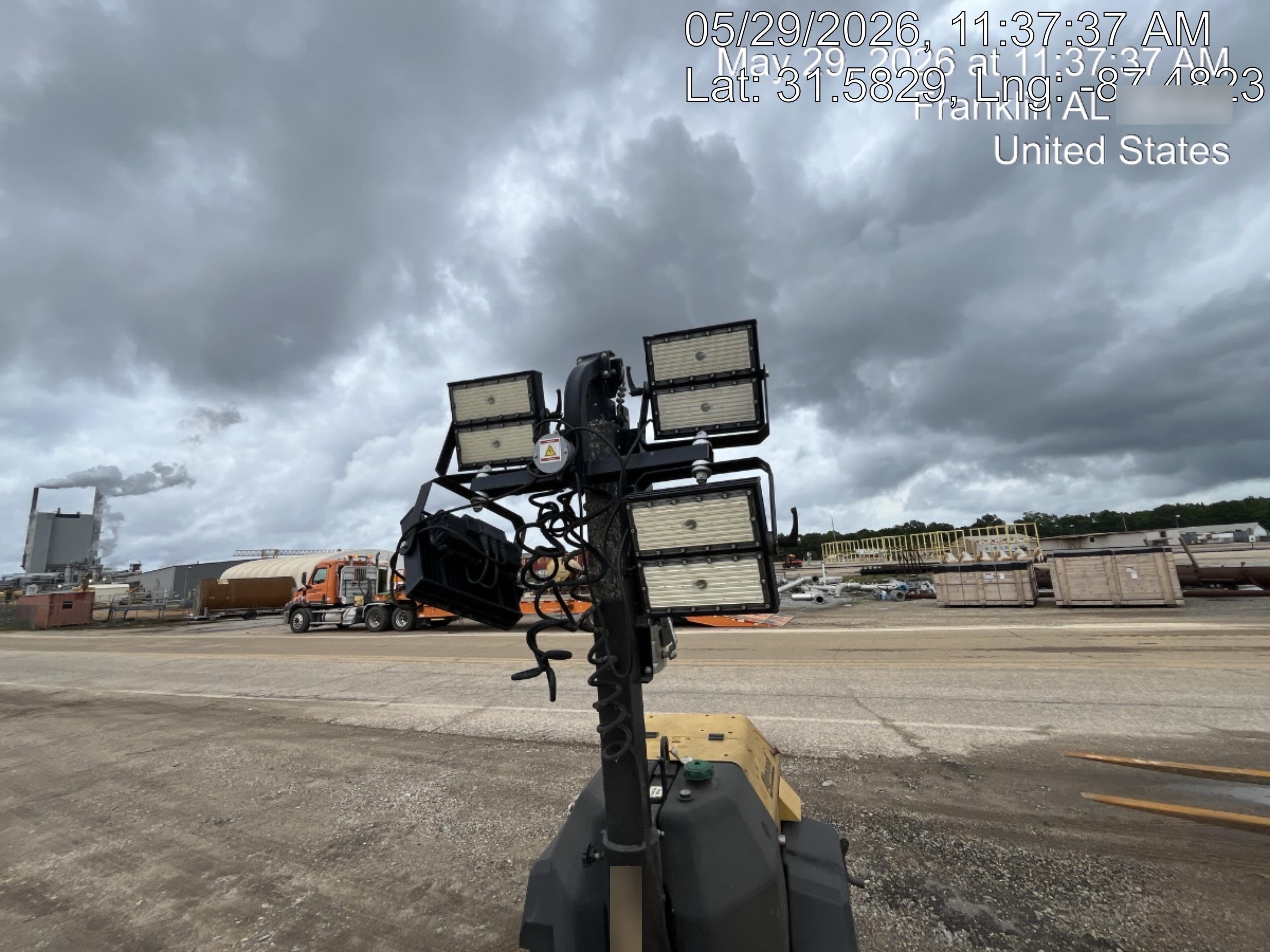 2022 Allmand NLV3GR (4) LED Light Fixture 350W, 23' Vertical Mast, 3kW Prime, Towable, Deep Sea L401, Leveling Jacks, Yanmar T4F 5.8hp