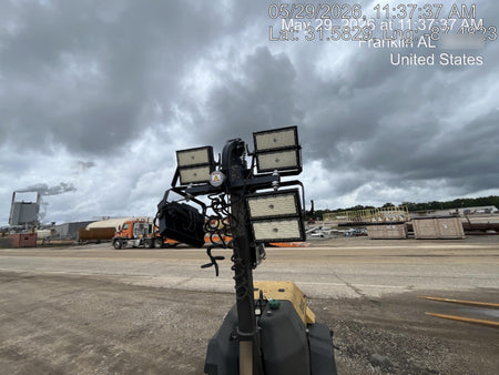 2022 Allmand NLV3GR (4) LED Light Fixture 350W, 23' Vertical Mast, 3kW Prime, Towable, Deep Sea L401, Leveling Jacks, Yanmar T4F 5.8hp