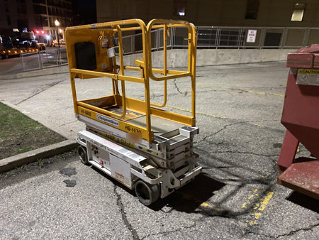 Custom Equipment HB-1430 <ul>
 <li>Hy-Brid Scissor Lift</li>
  <li>Platform capacity up to 670 lbs.</li>
  <li>Working height up to 20 ft</li>
  <li>Weighs under 1,700 lbs.</li>
  <li>Non-marking wheels </li>
</ul>