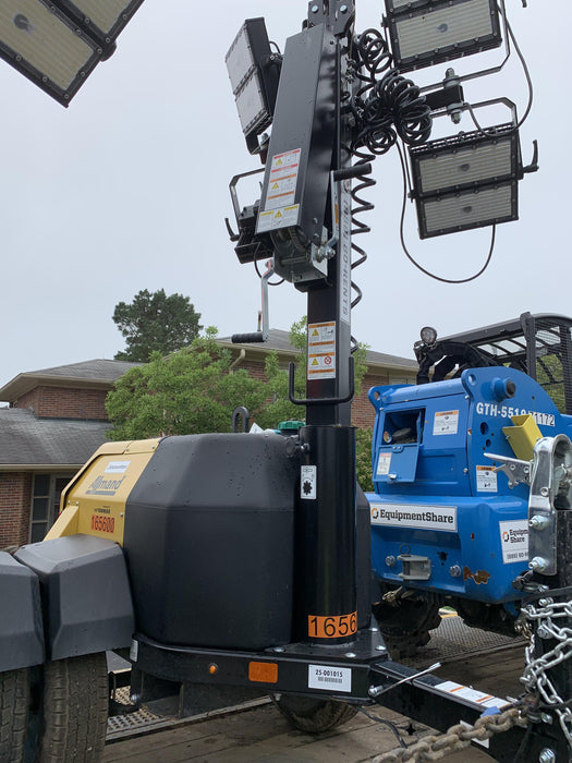 2021 Allmand NLV3GR (4) LED Light Fixture 350W, 23' Vertical Mast, 3kW Prime, Towable, Deep Sea L401, Leveling Jacks, Yanmar T4F 5.8hp