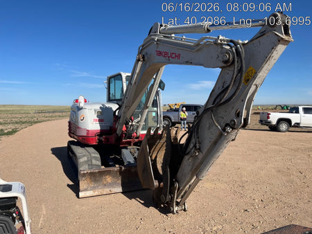 2019 Takeuchi TB290 Cab, AC, Rubber Tracks, Dozer Blade, Travel Alarm, Control Pattern Change Valve, Auxiliary Hydraulics w/18" Quick Coupler Bucket with teeth, 6.2 cu. ft. capacity/24" Quick Coupler Bucket with teeth, 8.6 cu. ft. capacity/36" Quick Coupler Bucket with teeth, 13.4 cu. ft. capacity, Quick Coupler, Hydraulic Thumb Installed
