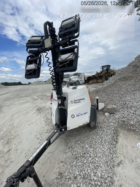 2022 Allmand NLV3GR (4) LED Light Fixture 350W, 23' Vertical Mast, 3kW Prime, Towable, Deep Sea L401, Leveling Jacks, Yanmar T4F 5.8hp