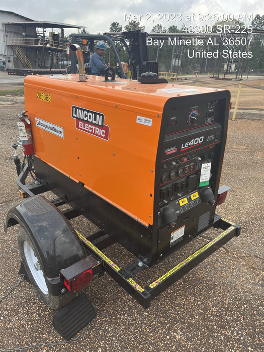 2022 Lincoln Electric LE400 Kubota V1505, Trlr, Cable Rack, Light Kit, ES Decals, T3